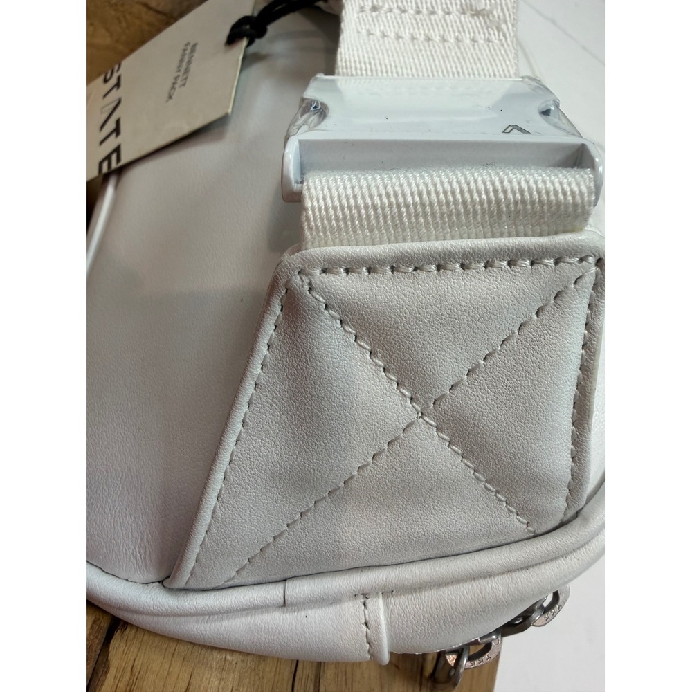 STATE Bags Bennett Fanny Pack White Vegan Leather Belt Bag Crossbody NEW - Picture 4 of 6